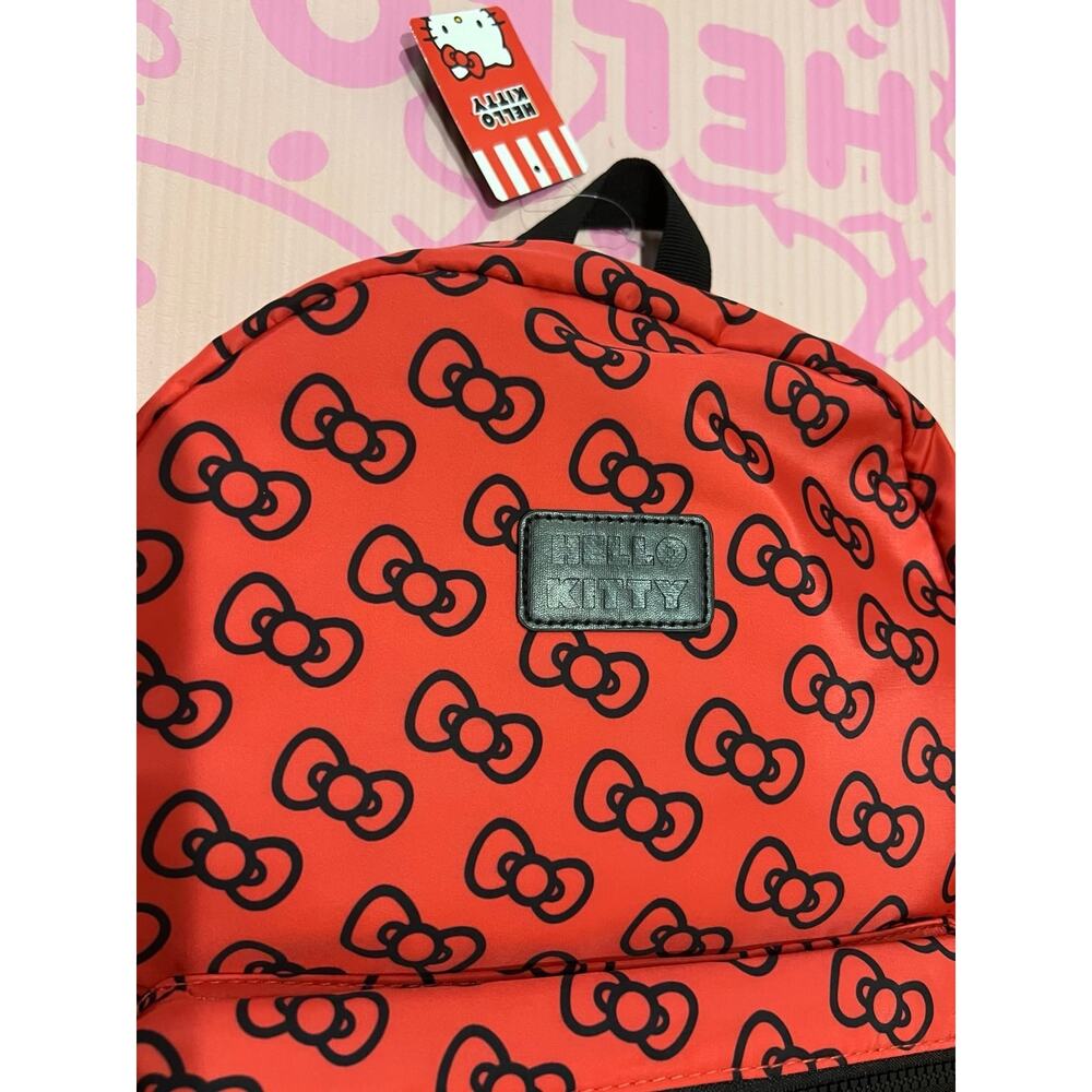 NWT❤️Hello Kitty large red ribbons logo Backpack - Picture 3 of 10